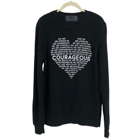 Reign + Glory Charcoal Courageous Crewneck Sweater size S - Picture 2 of 16